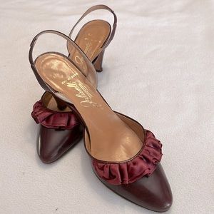 Julianelli of Italy, original burgundy sling back pumps